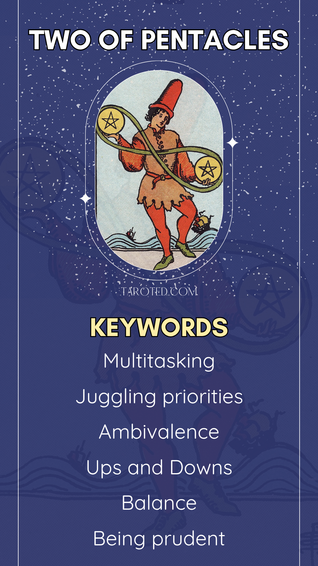 Two of Pentacles Tarot Card Meaning (Upright)